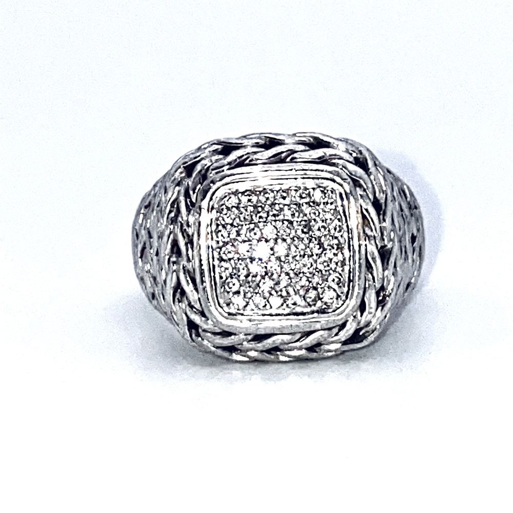 John Hardy Classic Chain Diamond Ring, 16mm